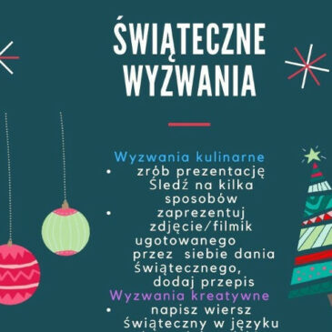 Zapraszamy uczniów do zabawy „Świąteczne wyzwania”