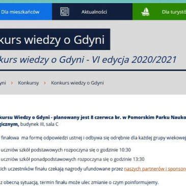 Sukces naszego ucznia w półfinale VI edycji Konkursu Wiedzy o Gdyni