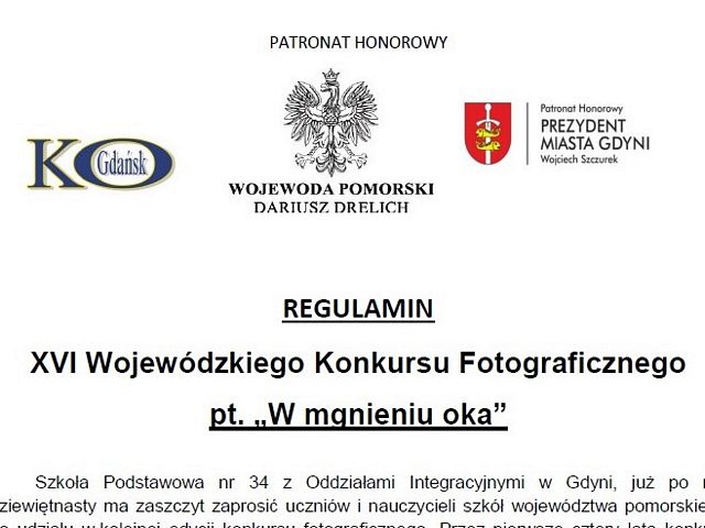 XVI Wojewódzki Konkurs Fotograficzny „W mgnieniu oka” – zapraszamy uczniów i nauczycieli