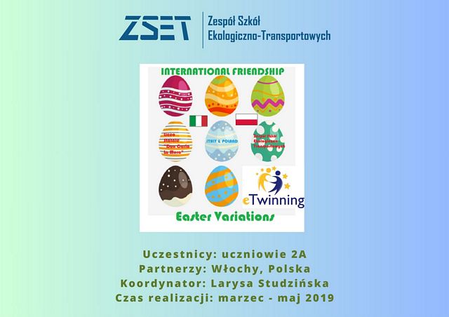 Projekt eTwinning 1: „Easter Variations” – ZSET Gdynia